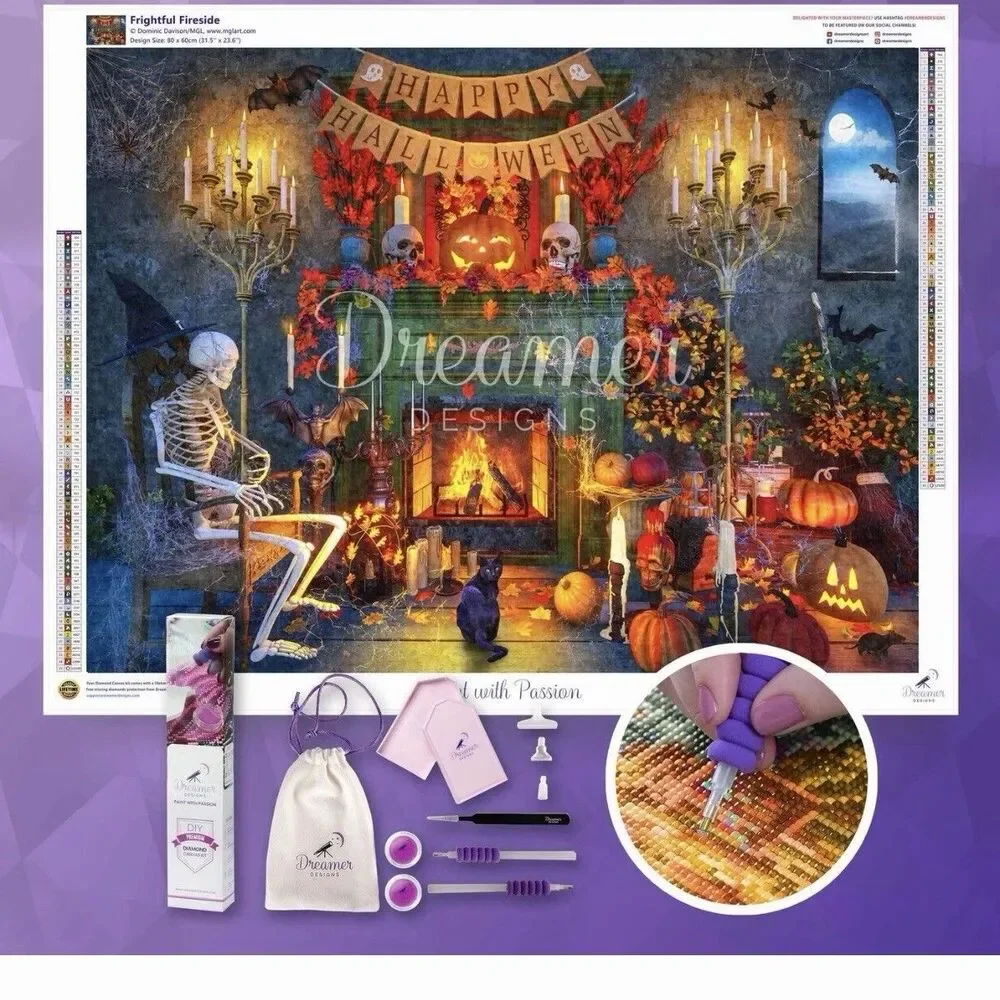 Dreamer Designs Diamond Art Painting Kit Frightful Fireside By Dominic Davidson